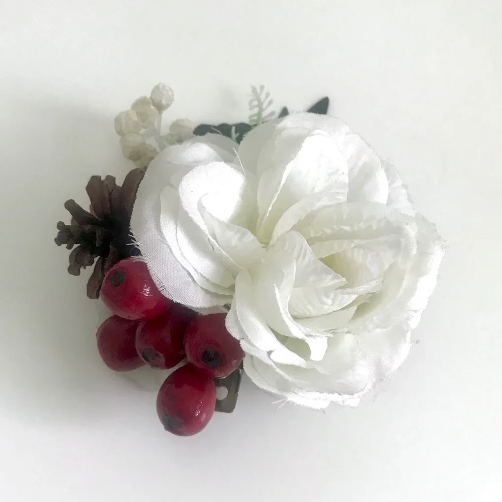 Vintage woodland floral pinup fascinator hair clip